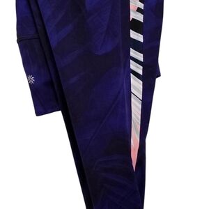 Athleta Purple Leggings With Striped Detail, Size Small